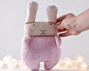 Fluffy Bunny Toy, Pink Nursery Decor - wishMeow