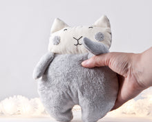 Load image into Gallery viewer, Gray Fluffy Plush Cat Toy, Stuffed Toy Girl Nursery Decor - wishMeow