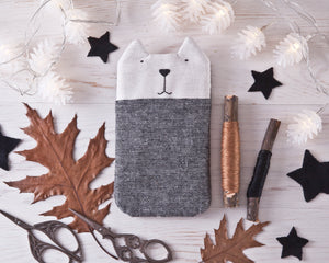 Gray Cat Case for iPhone 11 Pro Max, Custom iPhone 8 Cover, iPhone XS Max Sleeve - wishMeow