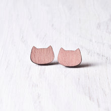 Load image into Gallery viewer, Dusty Pink Cat Stud Earrings