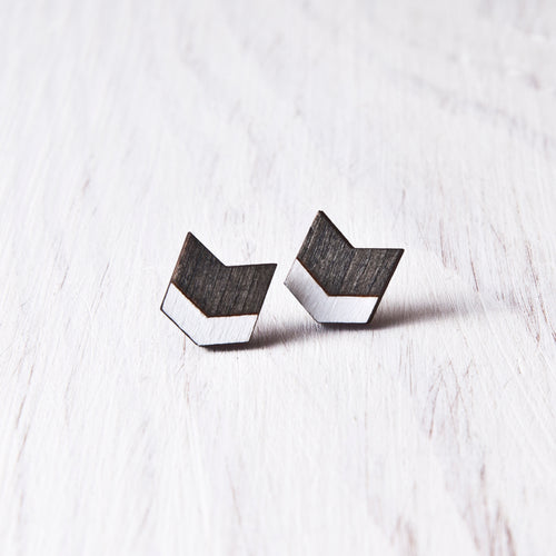 Black Wooden Arrow Stud Earrings