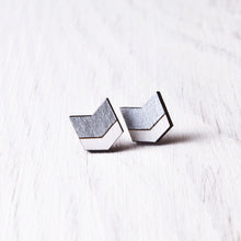 Load image into Gallery viewer, Wooden Arrow Silver Earring Studs, Gifts for Her Under 20 