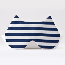 Load image into Gallery viewer, Blue White Cat Sleep Mask, Nautical Striped Eye Mask - JuliaWine