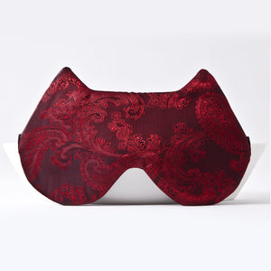 Red Paisley Cat Sleep Mask