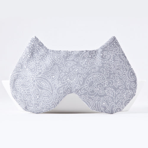 Gray Cat Sleep Mask, Paisley Eye Mask