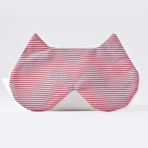 Red White Cat Sleep Mask, Striped Eye Mask