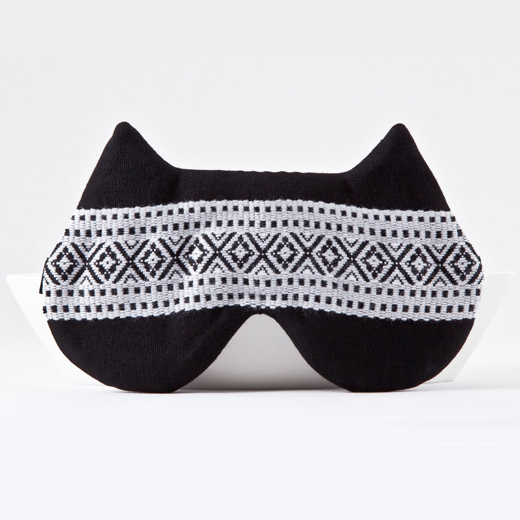 Black Cat Sleep Mask with Ornament, Eye Mask