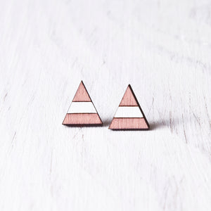 Dusty Pink White Mountain Stud Earrings