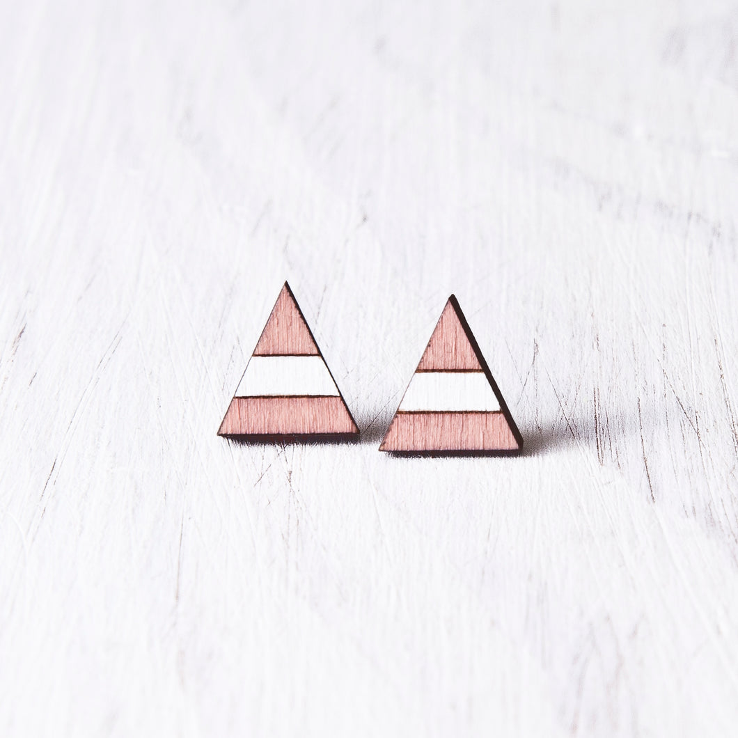 Dusty Pink White Mountain Stud Earrings