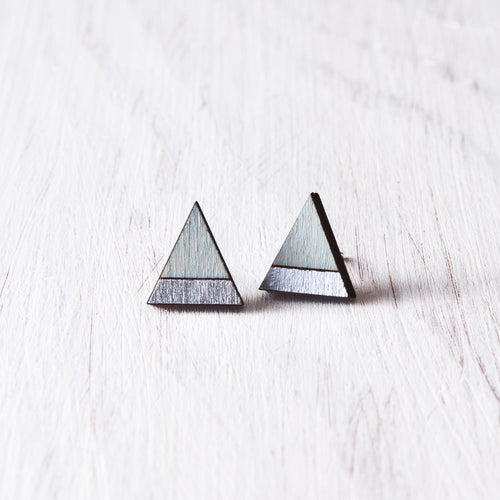 Blue Silver Mountain Stud Earrings