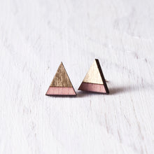 Load image into Gallery viewer, Mountain Gold Dusty Pink Stud Earrings - JuliaWine