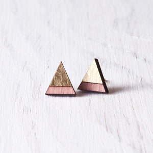 Mountain Gold Dusty Pink Stud Earrings - JuliaWine