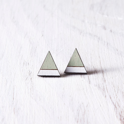 Mint White Mountain Stud Earrings