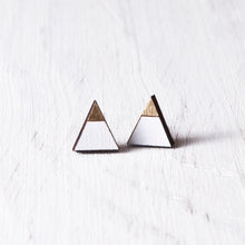 Load image into Gallery viewer, Mountain Gold White Stud Earrings