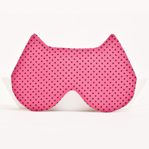 Pink Dotted Cat Sleep Mask