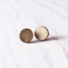 Load image into Gallery viewer, Wooden Gold Circle Studs - JuliaWine