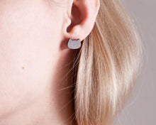 Load image into Gallery viewer, Gray Wooden Cat Stud Earrings