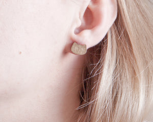 Wooden Gold Cat Stud Earrings - JuliaWine