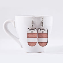Load image into Gallery viewer, Dangle Cat Earrings Pink White