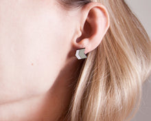 Load image into Gallery viewer, Chevron Mint White Earrings Stud - JuliaWine