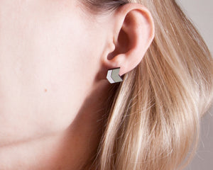 Chevron Mint White Earrings Stud - JuliaWine