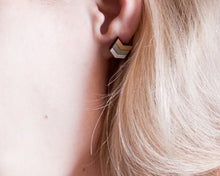 Load image into Gallery viewer, Gold Mint White Arrow Studs - JuliaWine