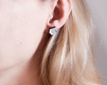 Load image into Gallery viewer, Chevron Blue White Studs - JuliaWine