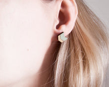Load image into Gallery viewer, Wooden Gold Mint Arrow Studs - JuliaWine