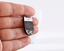 Load image into Gallery viewer, Cat Dangle Earrings Sparkle Black - wishMeow