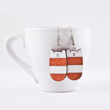 Load image into Gallery viewer, Dangle Cat Earrings Orange White