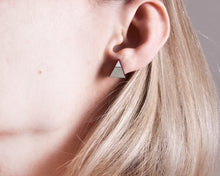 Load image into Gallery viewer, Triangle Mint White Stud Earrings - JuliaWine