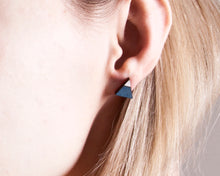 Load image into Gallery viewer, Triangle Blue White Stud Earrings - JuliaWine
