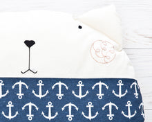 Load image into Gallery viewer, Cat Pillow, Nautical Children&#39;s Room Decor, Round Cushion - wishMeow