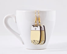 Load image into Gallery viewer, Cat Dangle Earrings Sparkle Yellow - wishMeow
