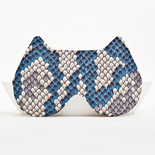 Blue Cat Sleep Mask Snake Pattern