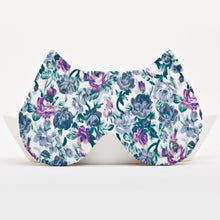 Load image into Gallery viewer, Blue Cat Sleep Mask, Floral Eye Mask