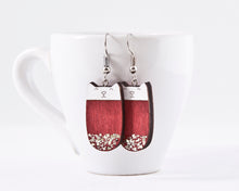 Load image into Gallery viewer, Red Cat Dangle Earrings Sparkle - wishMeow