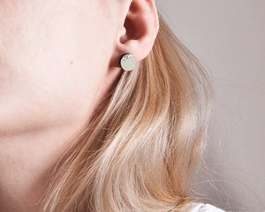 Circle Stud Earrings Mint - JuliaWine