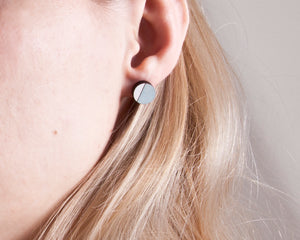 Round Stud Earrings Blue White - JuliaWine