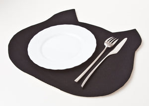 Linen Black Cat Placemat, Housewarming Gifts - wishMeow